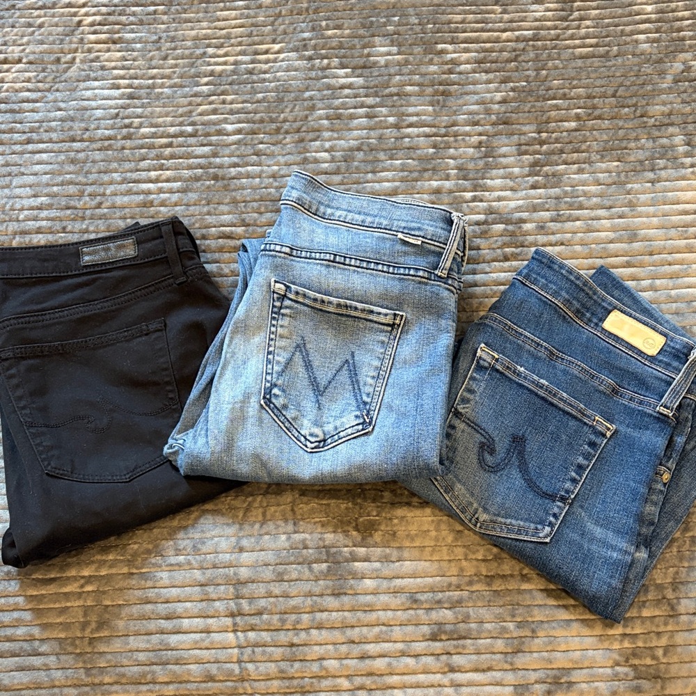 MOTHER Mid Rise Dazzler + AG Adriano Goldschmied Abbey Ankle & Farrah Skinny-29